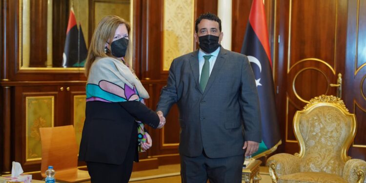 وليامز تؤكد للمنفي أهمية الالتزام بمخرجات الحوار السياسي وإجراء الانتخابات