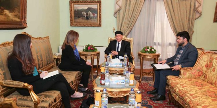 عقيلة وستيفاني يبحثان النقاط الخلافية في مفاوضات المسار الدستوري بالقاهرة