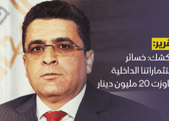 شكشك: خسائر استثماراتنا الداخلية تجاوزت 20 مليون دينار