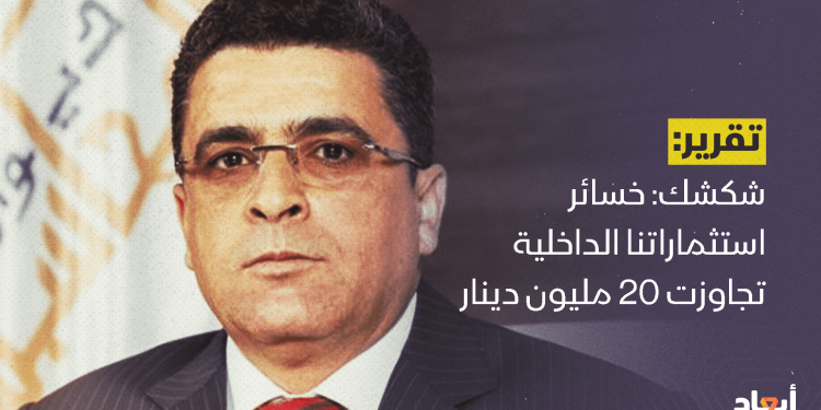 شكشك: خسائر استثماراتنا الداخلية تجاوزت 20 مليون دينار